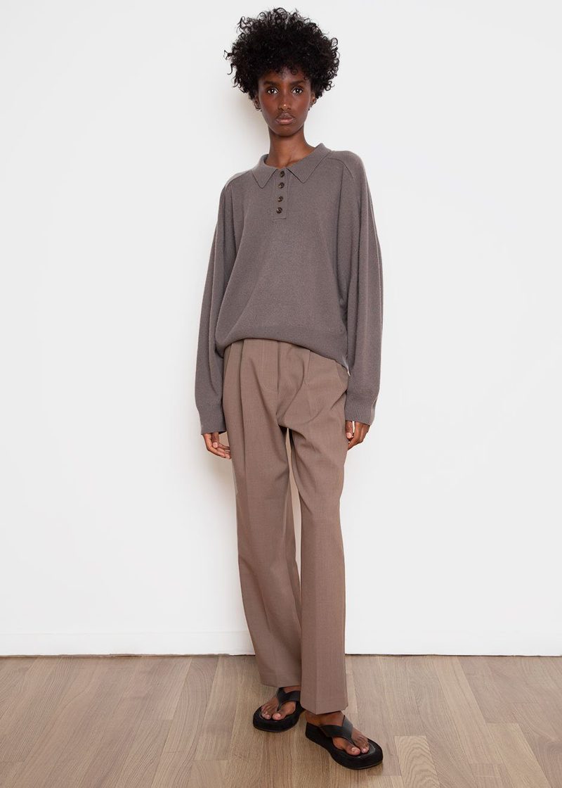 FORANA CASHMERE POLO BY LOULOU STUDIO IN TAUPE