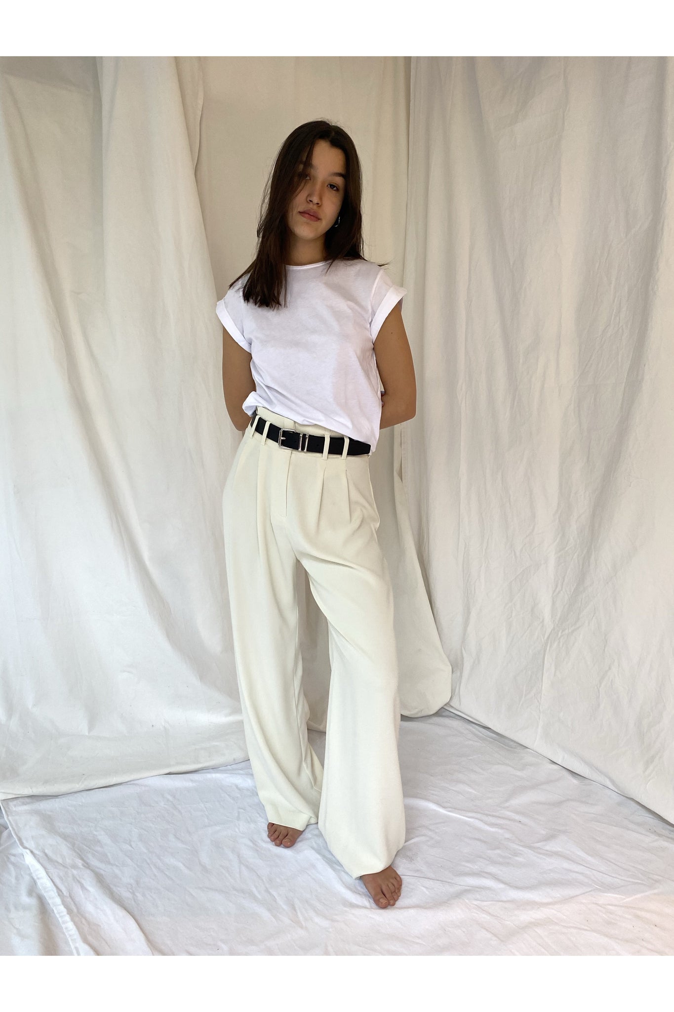 PERFECT ROLLED SLEEVES SHIRT WHITE - BEYOND STUDIOS