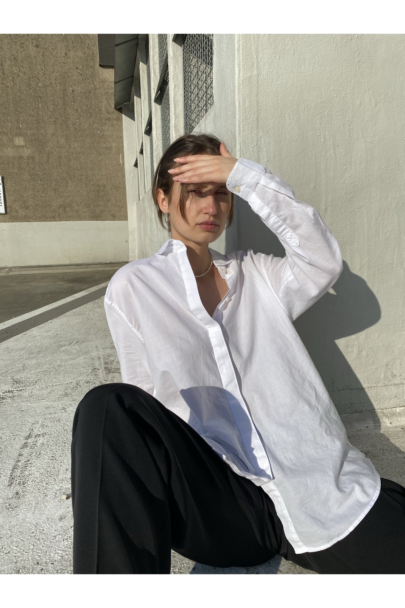 OVERSIZED COTTION SHIRT IN WHITE - BEYOND STUDIOS