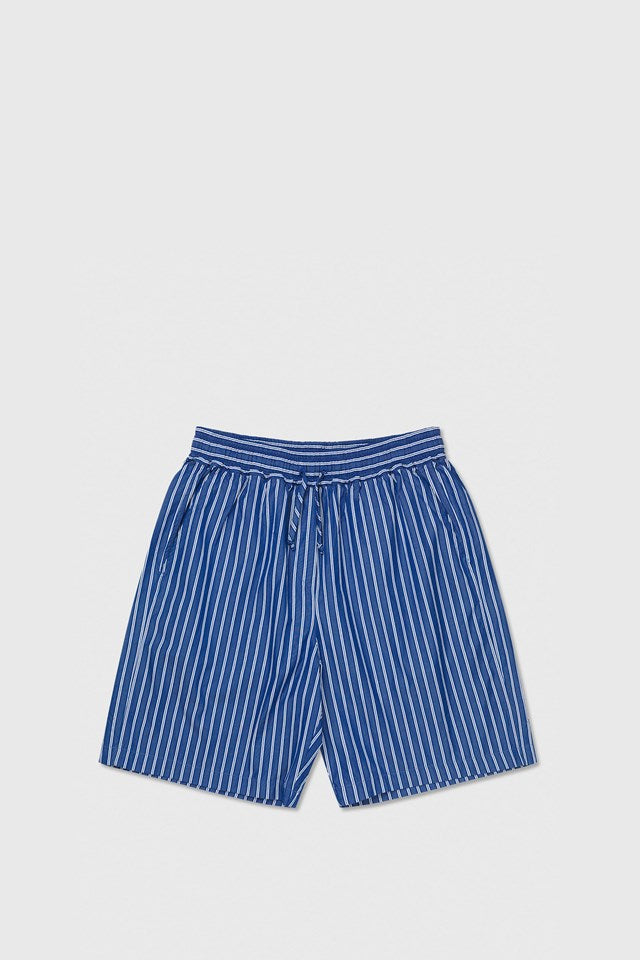 Dobby stripe shorts in blue by Wood Wood
