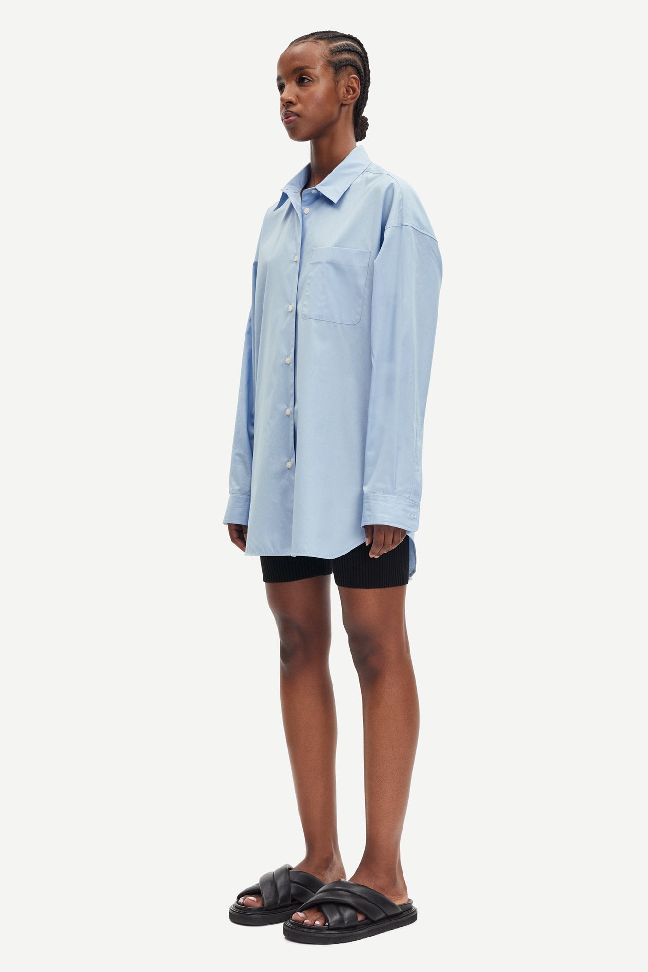 OVERSIZED SHIRT WITH CHEST POCKET IN SERENITY