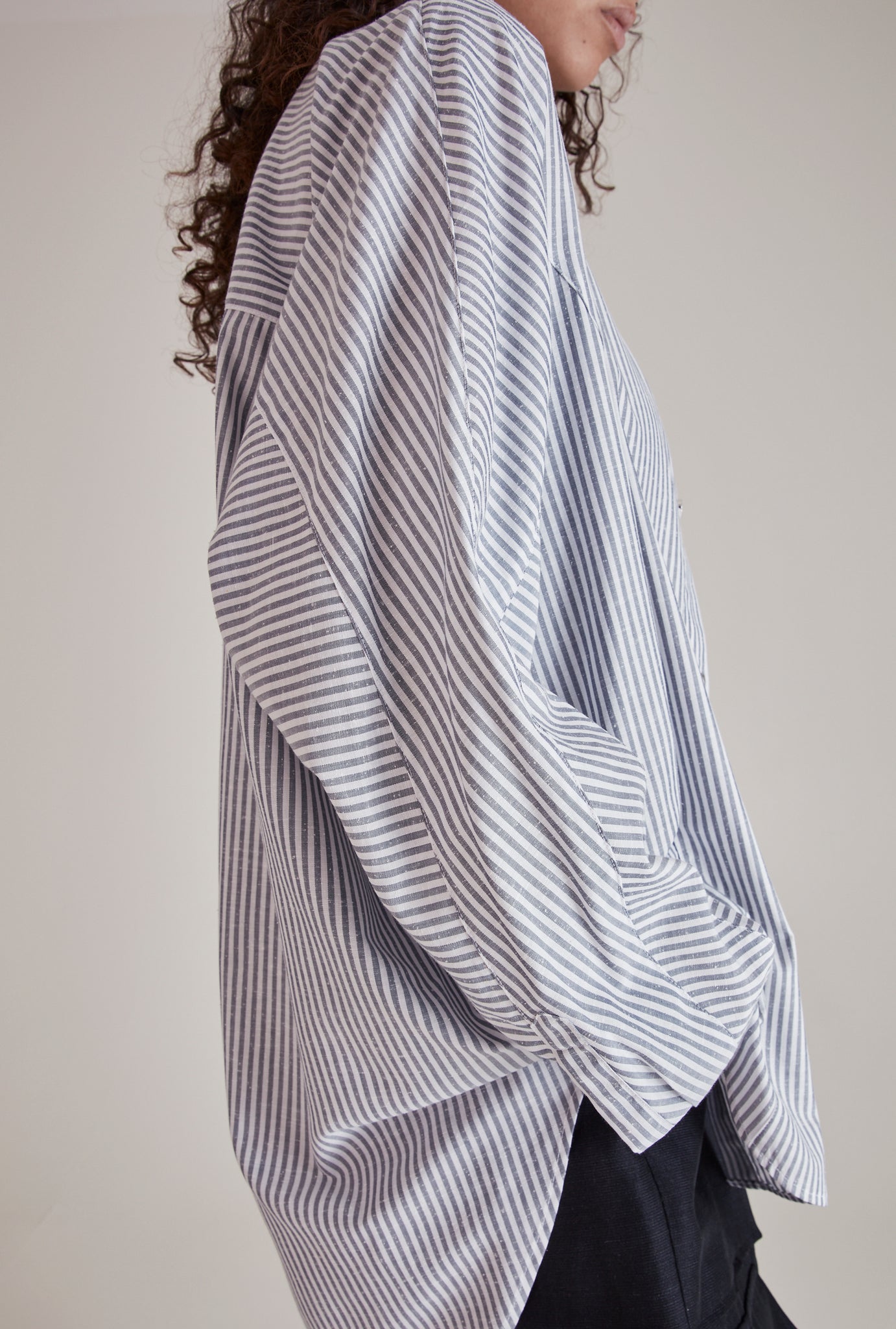 Block shirt by Hope - grey nepped stripe